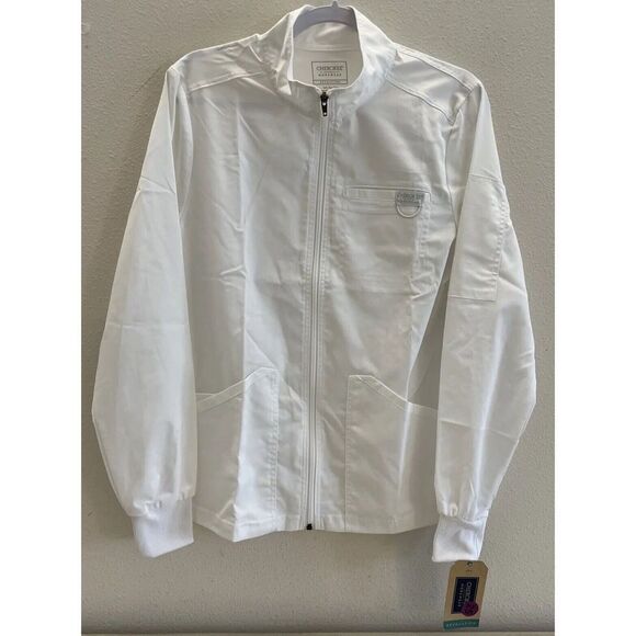 Cherokee Workwear Revolution Men Sz XS Zip Front White Scrub Jacket - Picture 1 of 16